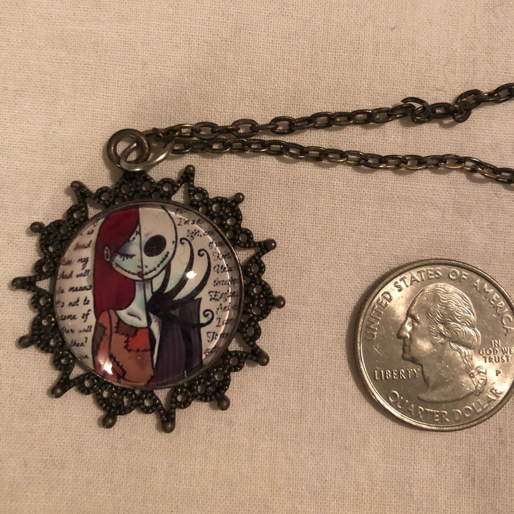 💀Nightmare Before Christmas Jack & Sally Necklace